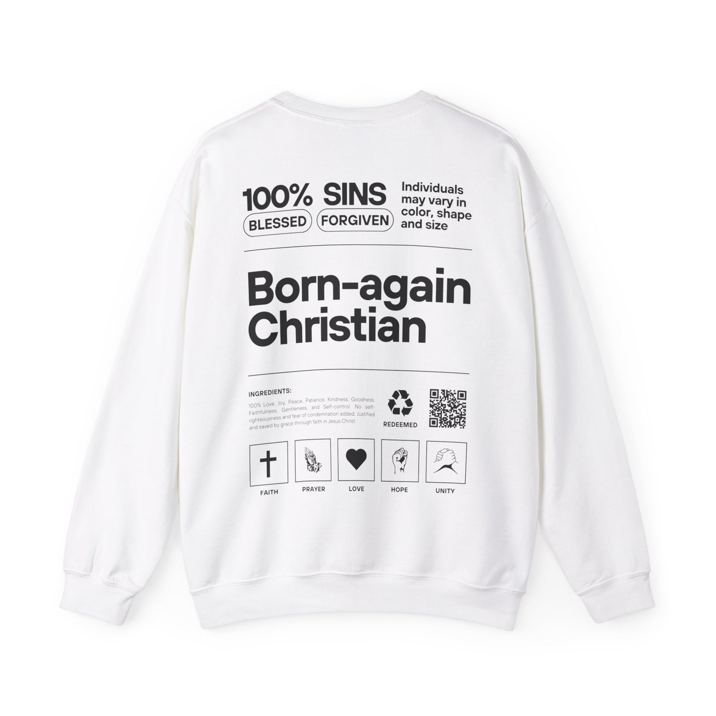 Born-Again Christian - Back Design Christian Sweatshirt