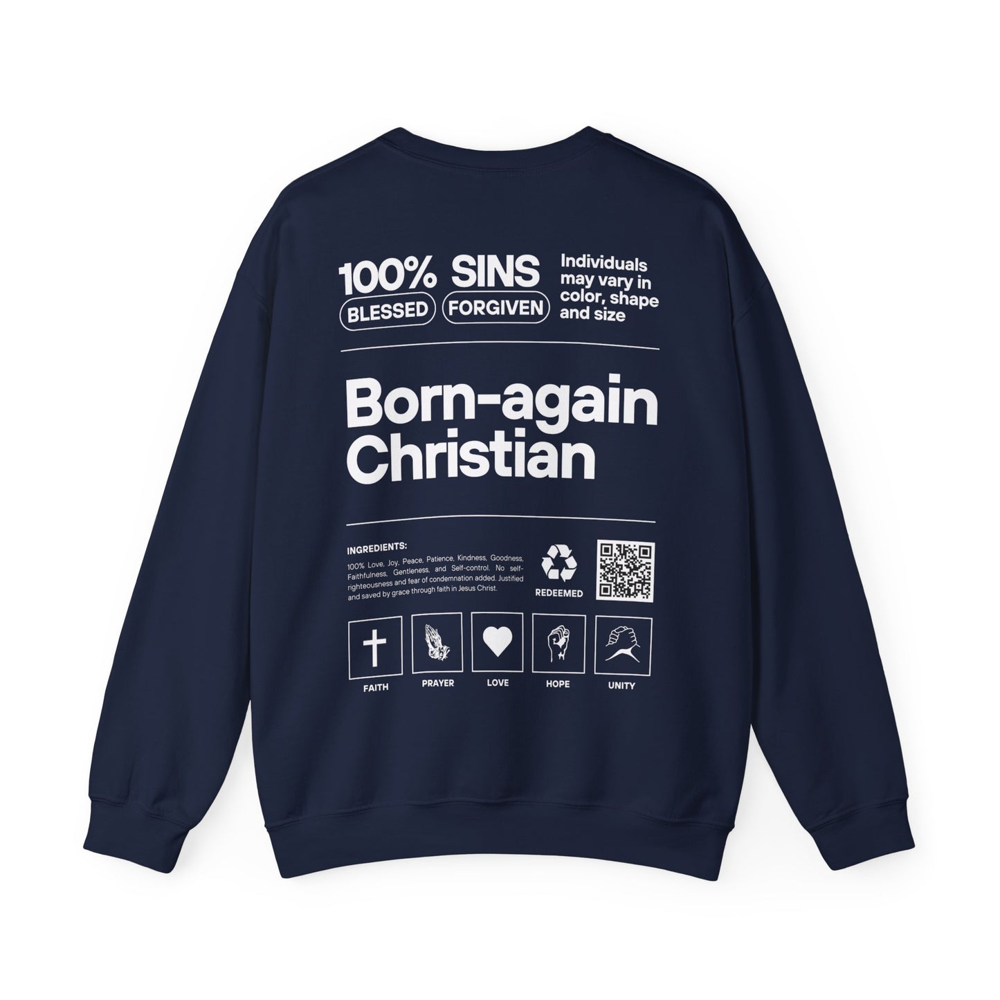 Born-Again Christian - Back Design Christian Sweatshirt