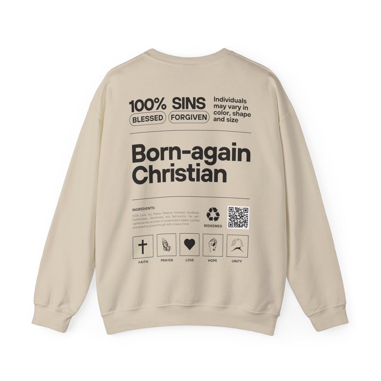 Born-Again Christian - Back Design Christian Sweatshirt