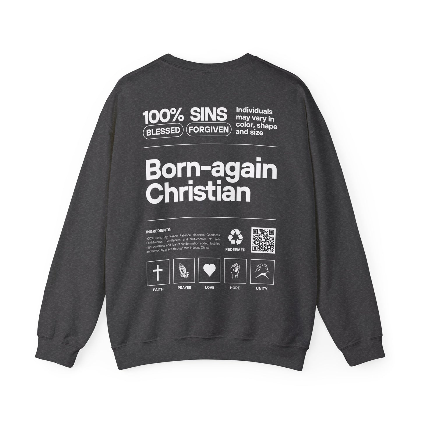 Born-Again Christian - Back Design Christian Sweatshirt