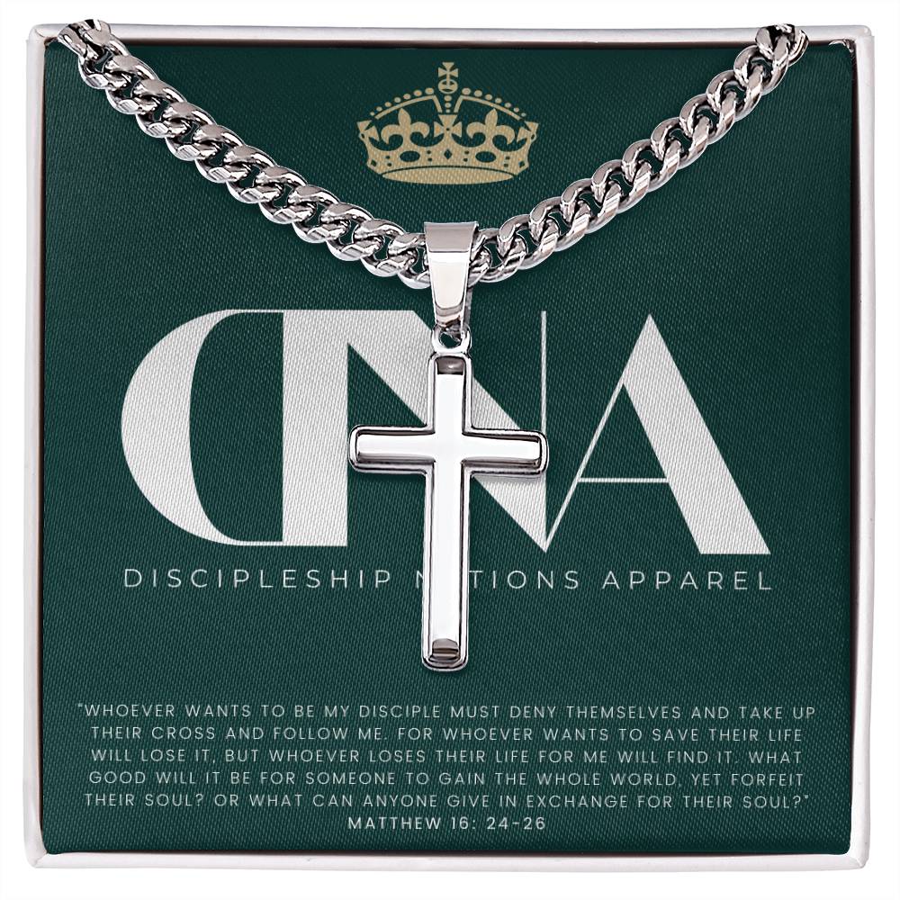 D.N.A. Personalized/Custom Steel Cross Necklace