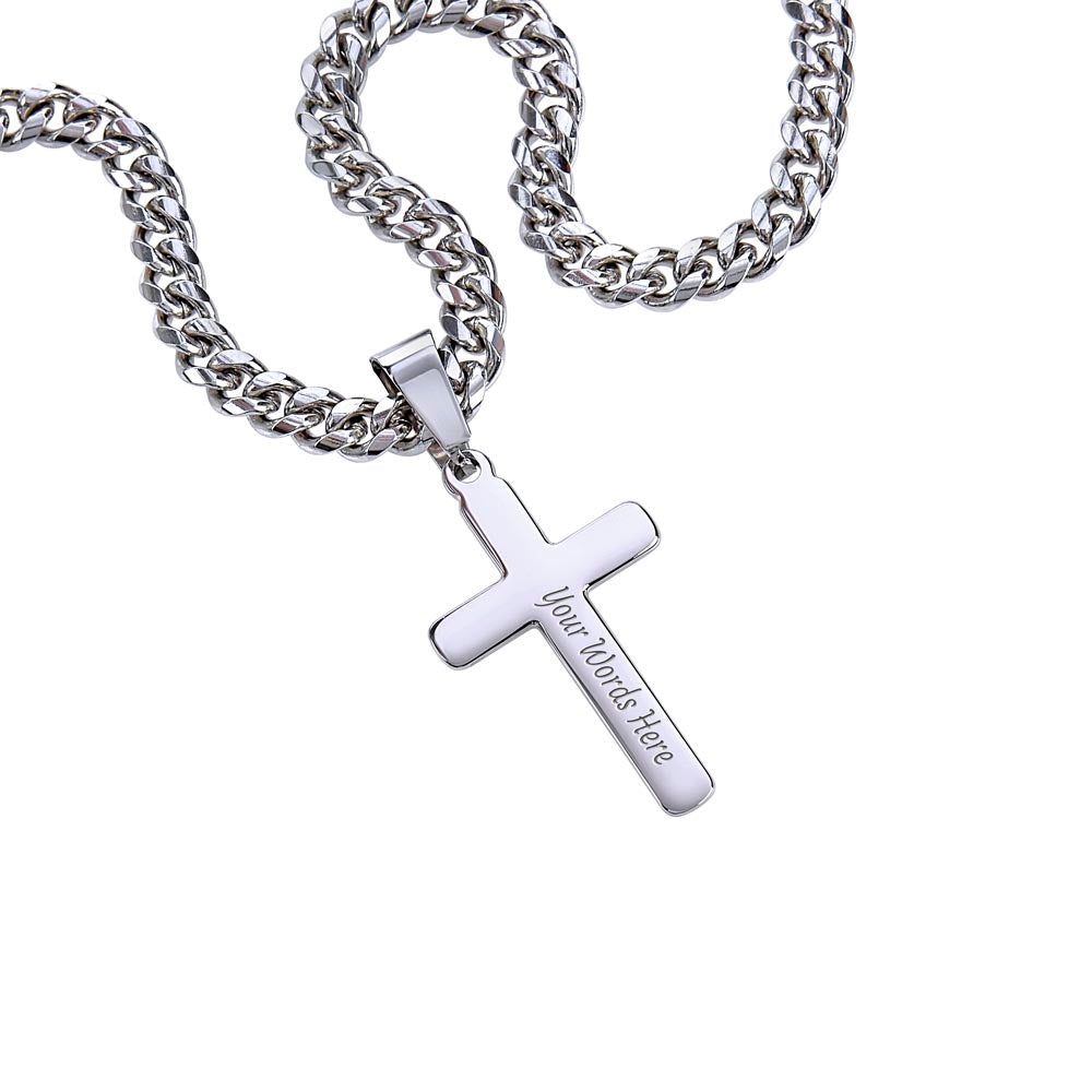 D.N.A. Personalized/Custom Steel Cross Necklace