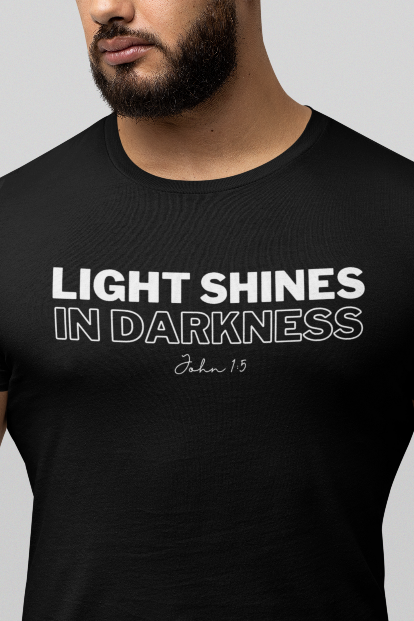 Light Shines in Darkness - Christian T-shirt