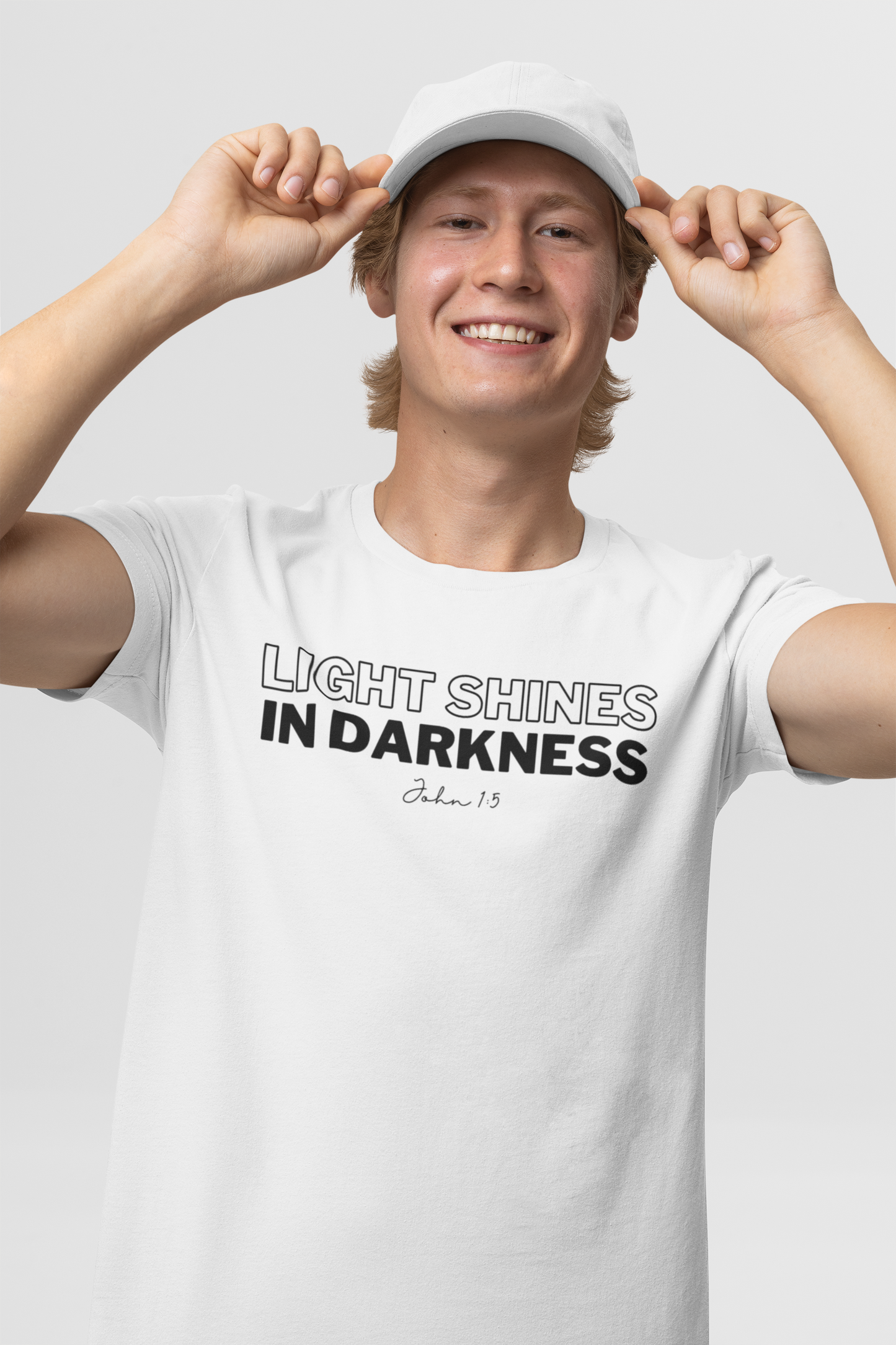 Light Shines in Darkness - Christian T-shirt